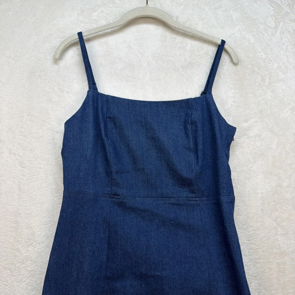Jason Wu Collection Blue Denim Look Midi‎ Slip Dress Minimalist Womens Small